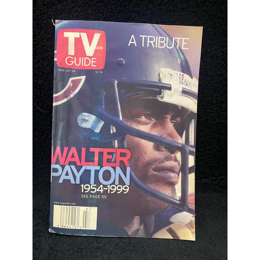 TV Guide Nov 20 1999 Walter Payton Tribute Chicago Bears Celine Dion Vintage